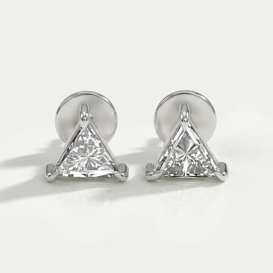Triangle Cut Lab Diamond Stud Earrings