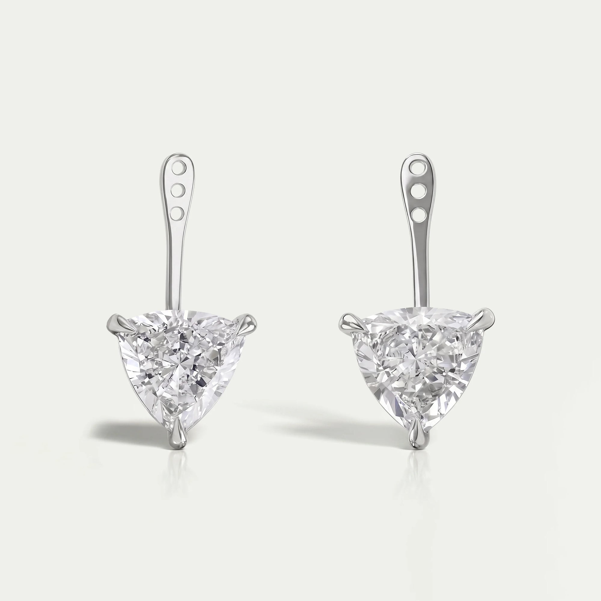 Trillion Cut Lab Grown Diamond Jacket Earrings
