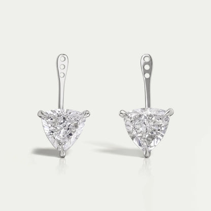 Trillion Cut Lab Grown Diamond Jacket Earrings