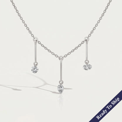 Trio Drill Lab Diamond Bar Charm Necklace Necklaces