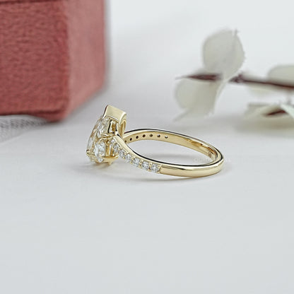 Three Stone Accent Set Bypass Ring Ring