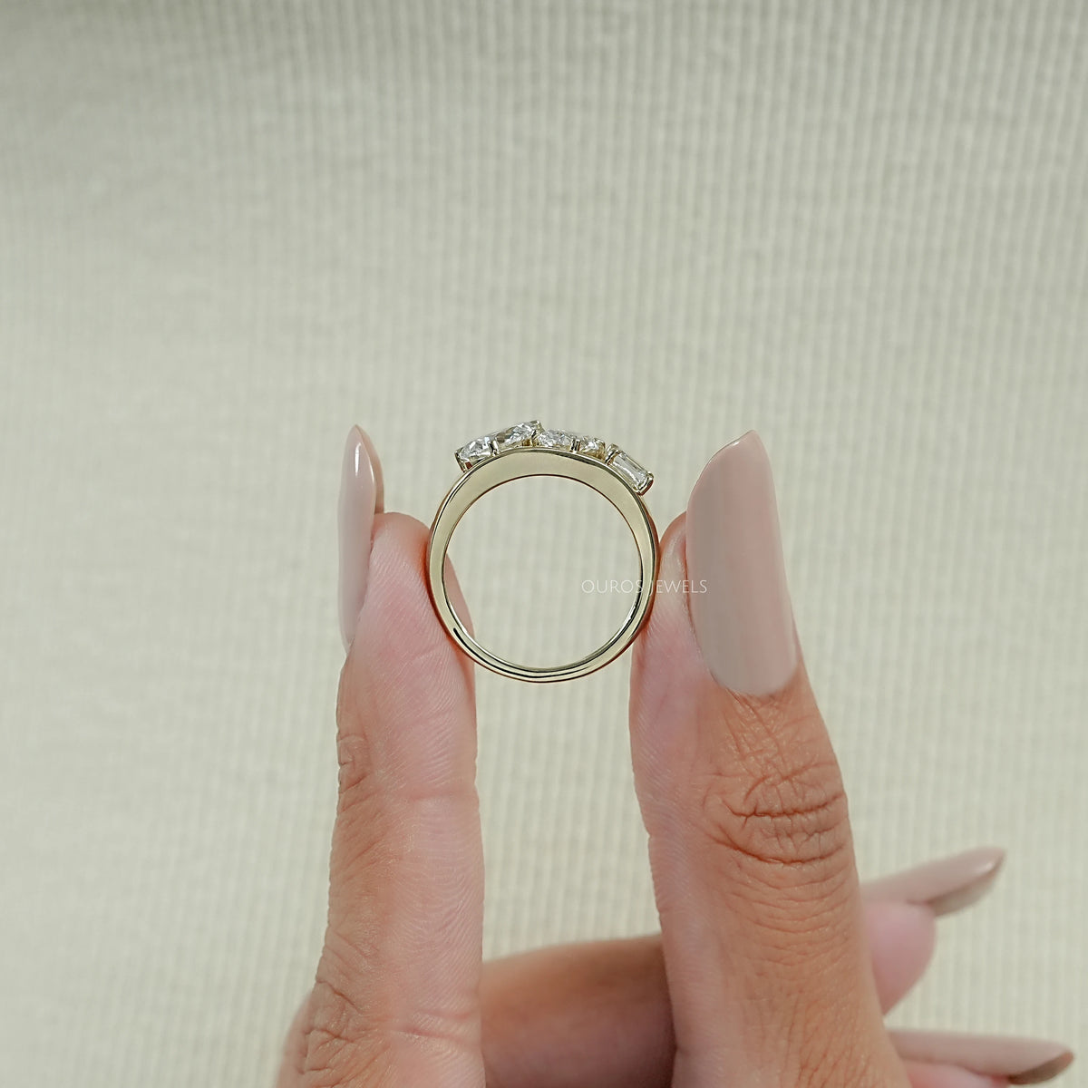 Multi Shape Lab Diamond Three Stone Ring Ring