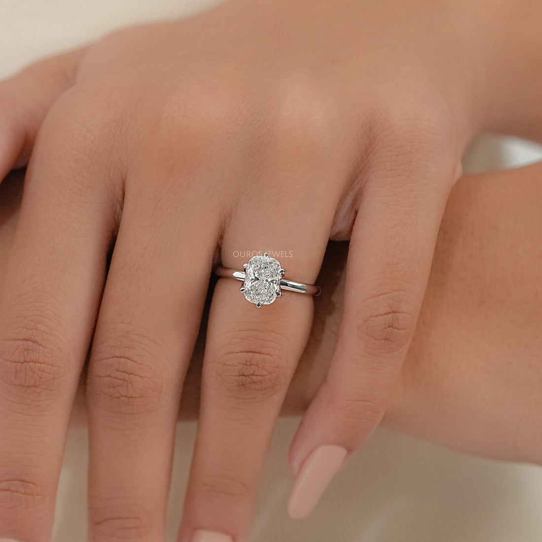 Tulip Set Cushion Cut Lab Diamond Engagement Ring Ring