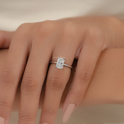 Radiant Lab Diamond Tulip Basket Solitaire Ring Ring