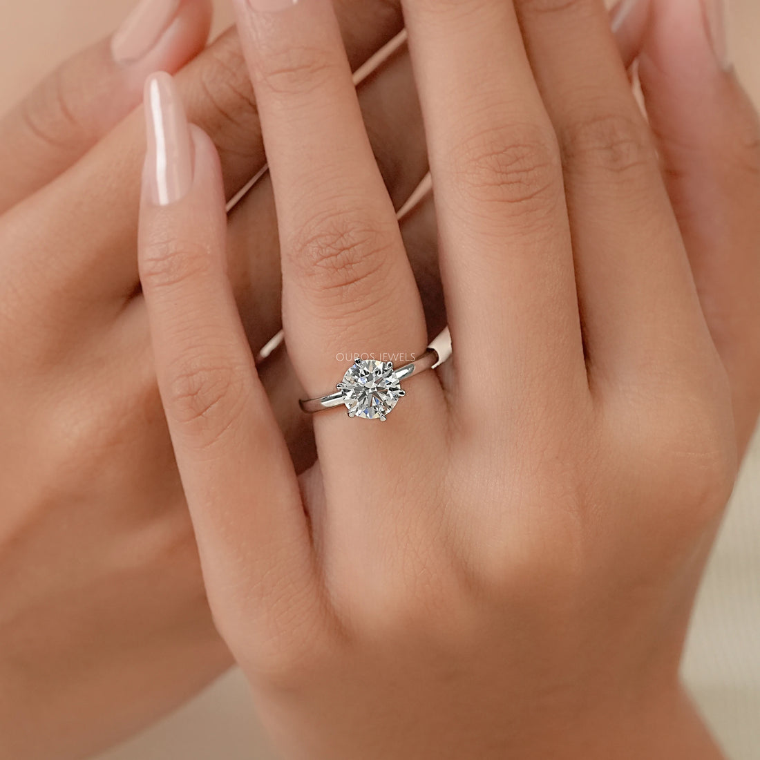Lab Diamond Tulip Round Solitaire Ring Ring