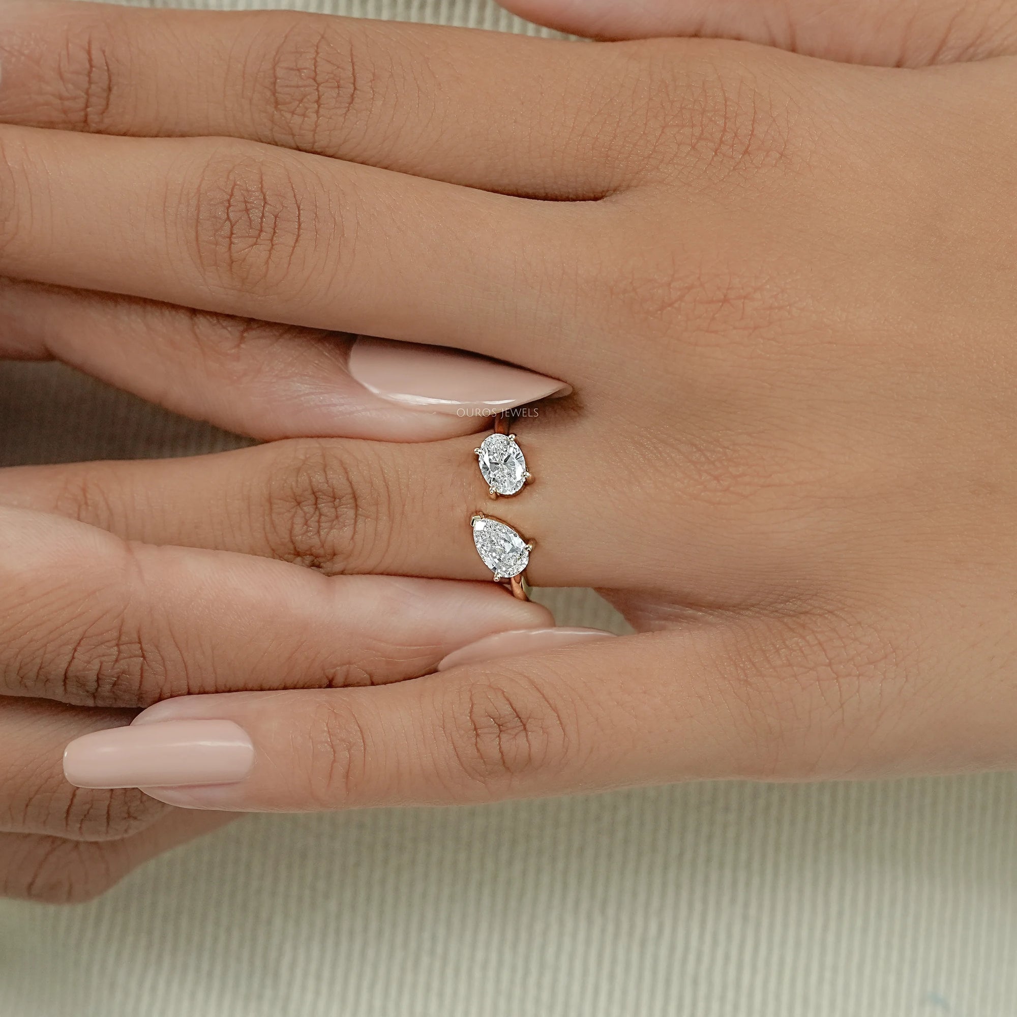 Pear And Oval Diamond Toi Et Moi Engagement Ring Ring