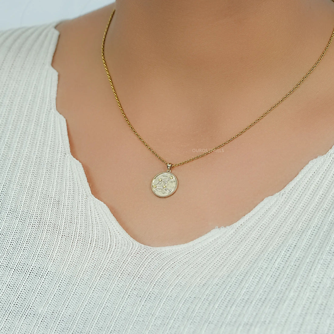 Virgo Zodiac Sign Peridot Gemstone Pendant Necklaces