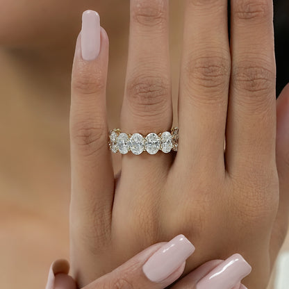 Oval Lab Diamond Eternity Band Ring