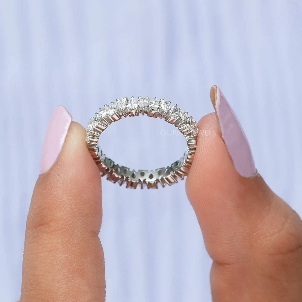 Pear Cut Full Eternity Wedding Band