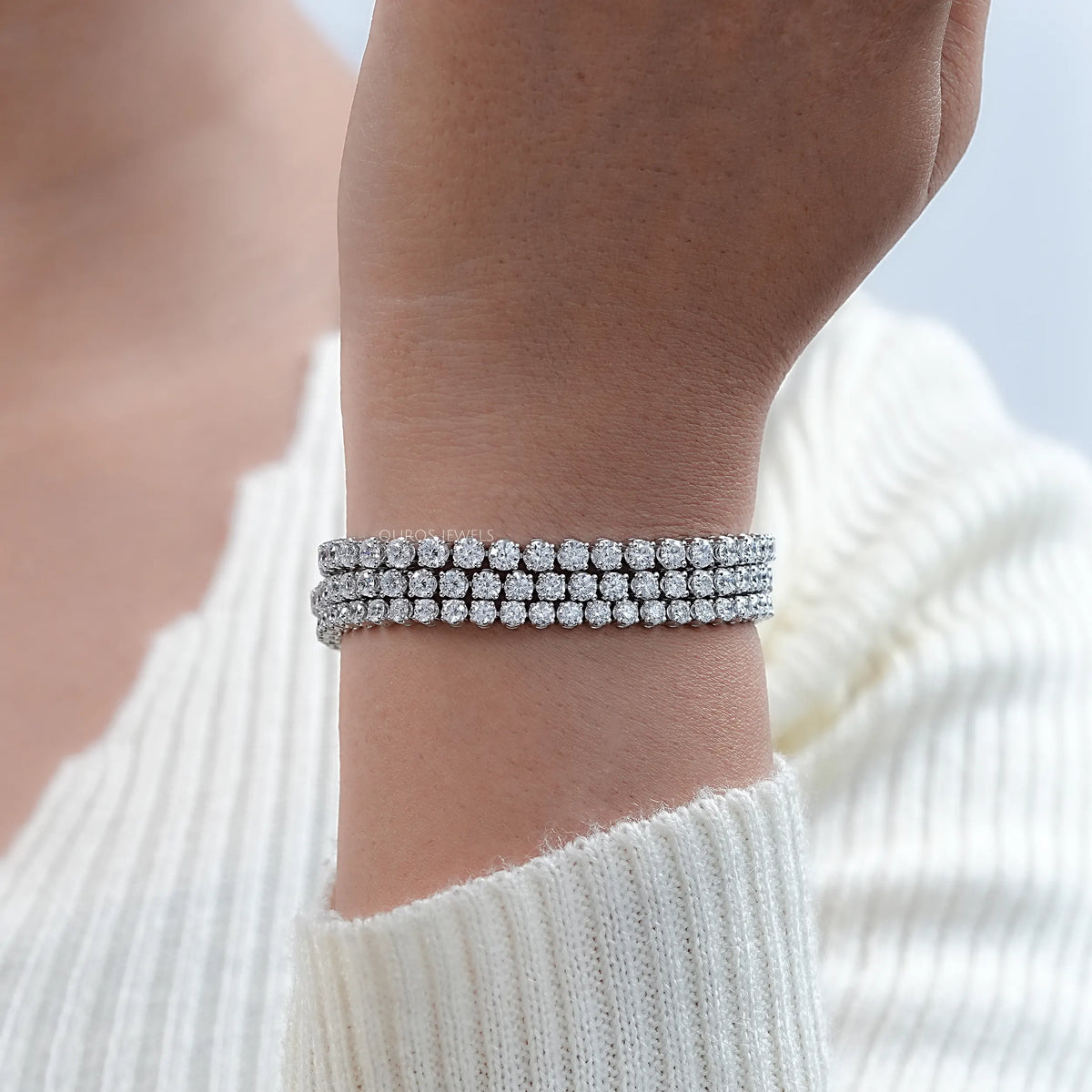 Classic Lab Grown Round Diamond Tennis Bracelet
