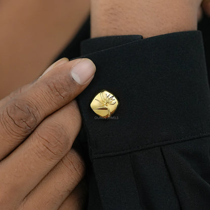 Yellow Gold Cufflink For Men's