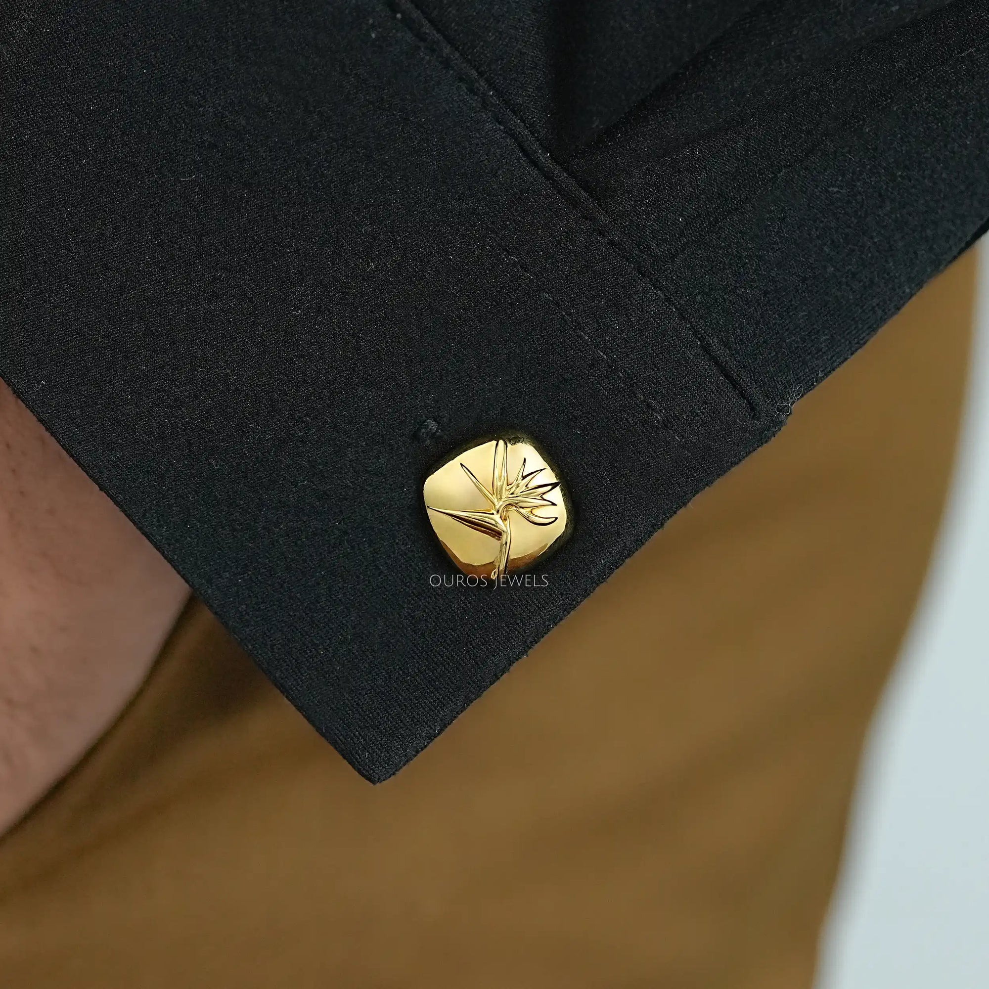 Yellow Gold Cufflink For Men's