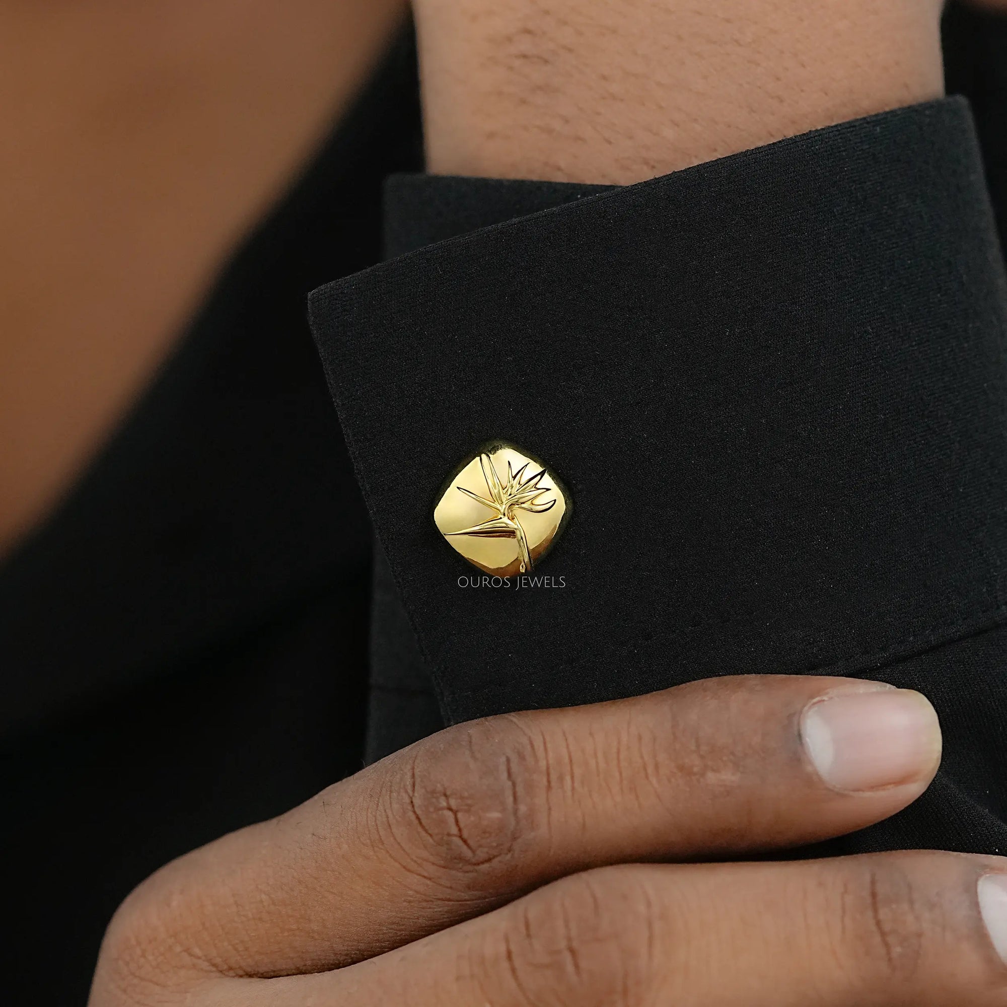 Yellow Gold Cufflink For Men's