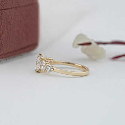 Five Stone Princess Lab Diamond Engagement Ring Rings