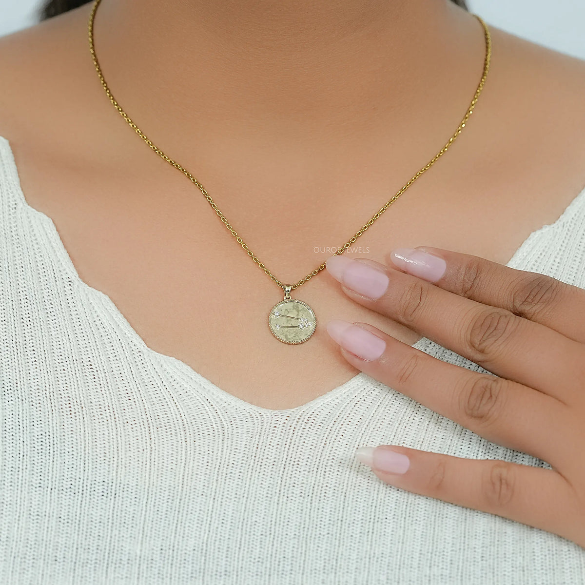 Taurus Zodiac Sign Lab Diamond Pendant