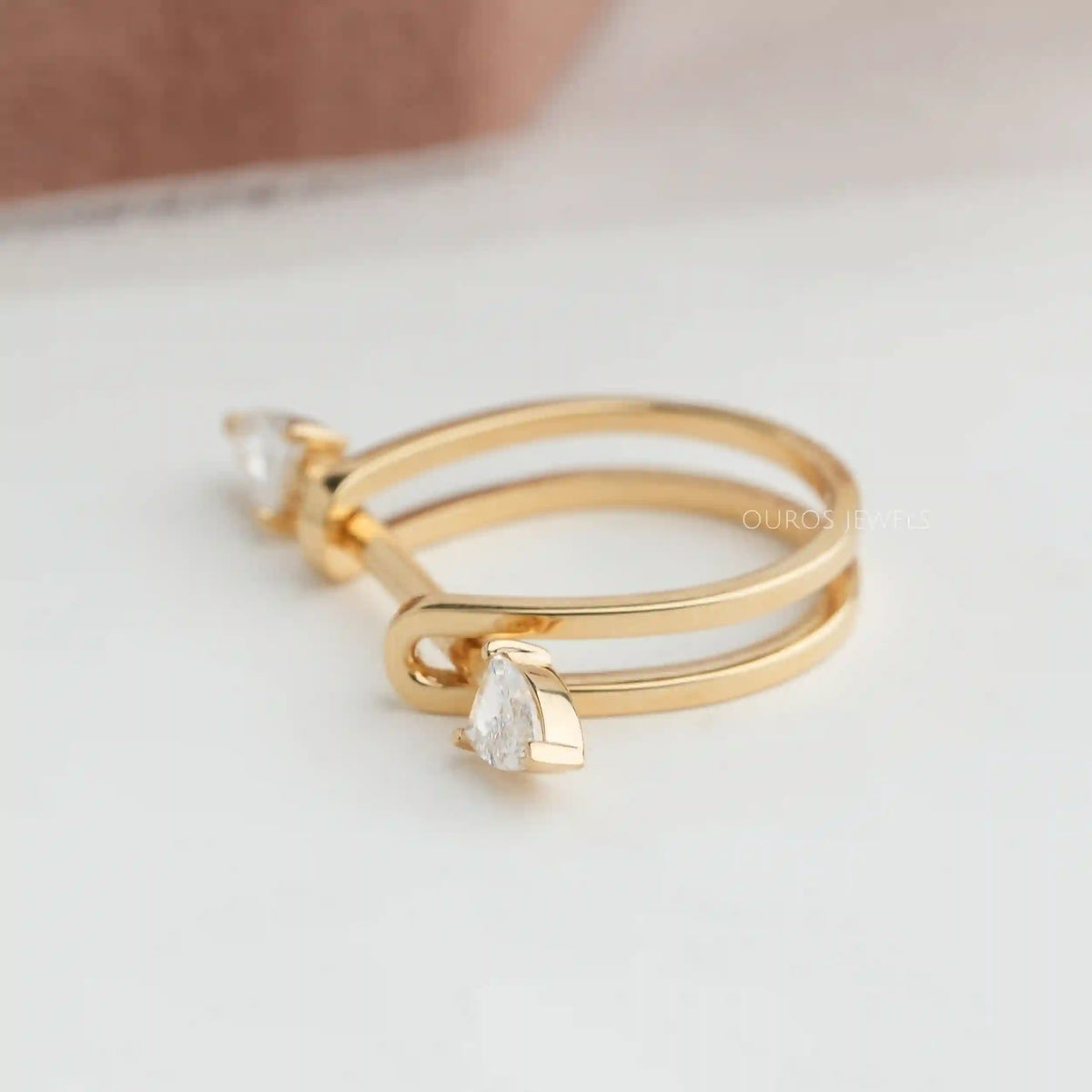 2 Stone Arrow Cut Lab Grown Diamond Ring