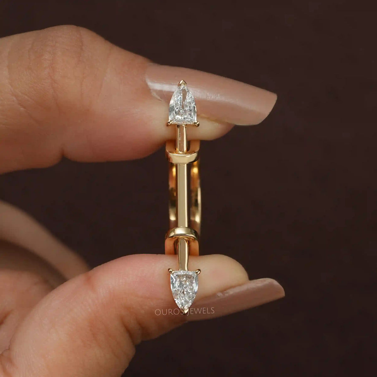 2 Stone Arrow Cut Lab Grown Diamond Ring