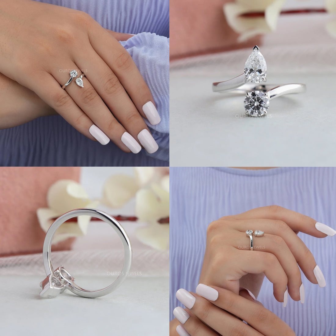 Pear And Round Bypass Setting Ring