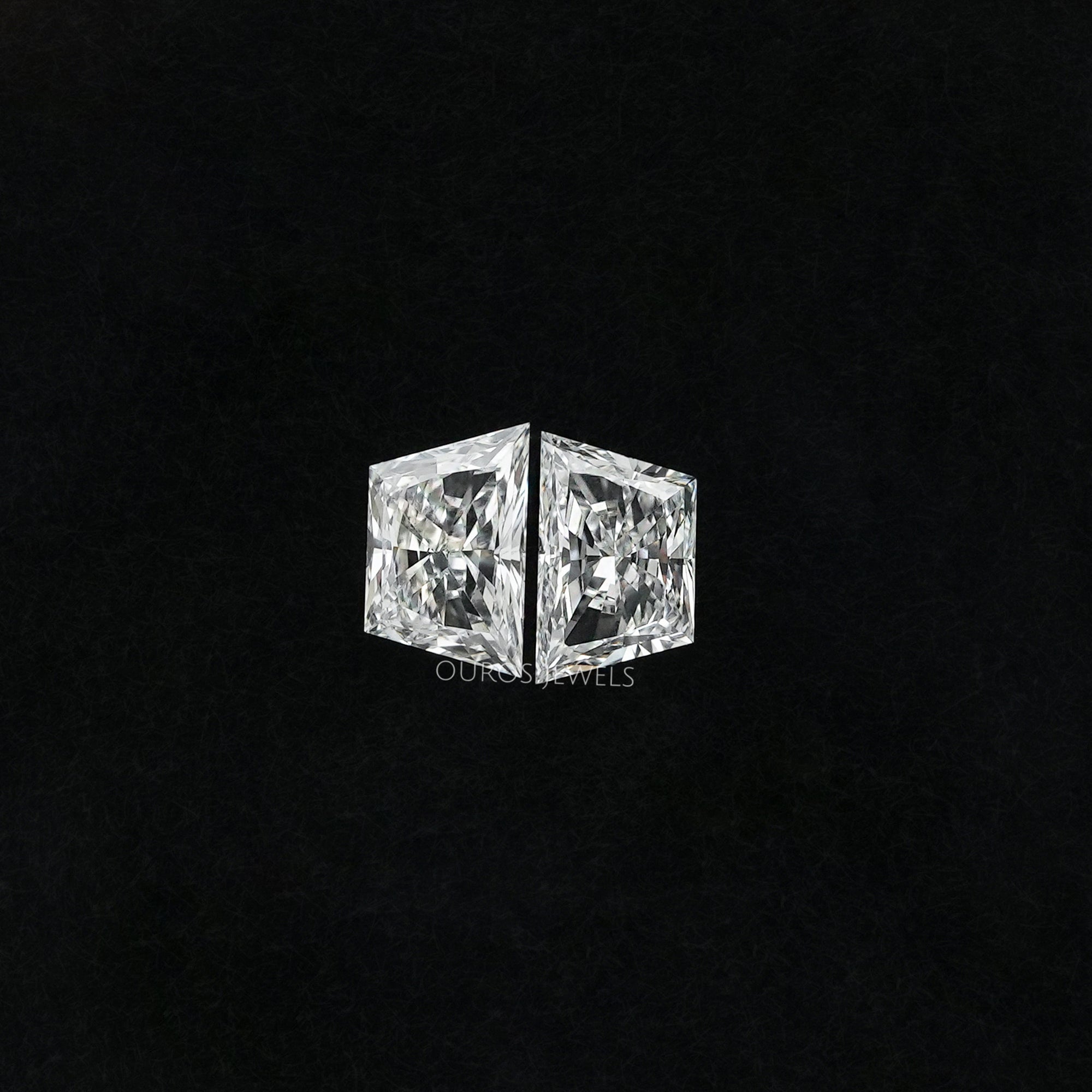 Trapezoid Brilliant Cut Matching Pair Diamond, 2.00 TCW Lab Grown Diamond, Lab Made Loose Diamond, CVD Diamond For Statement Jewelry Sample Items