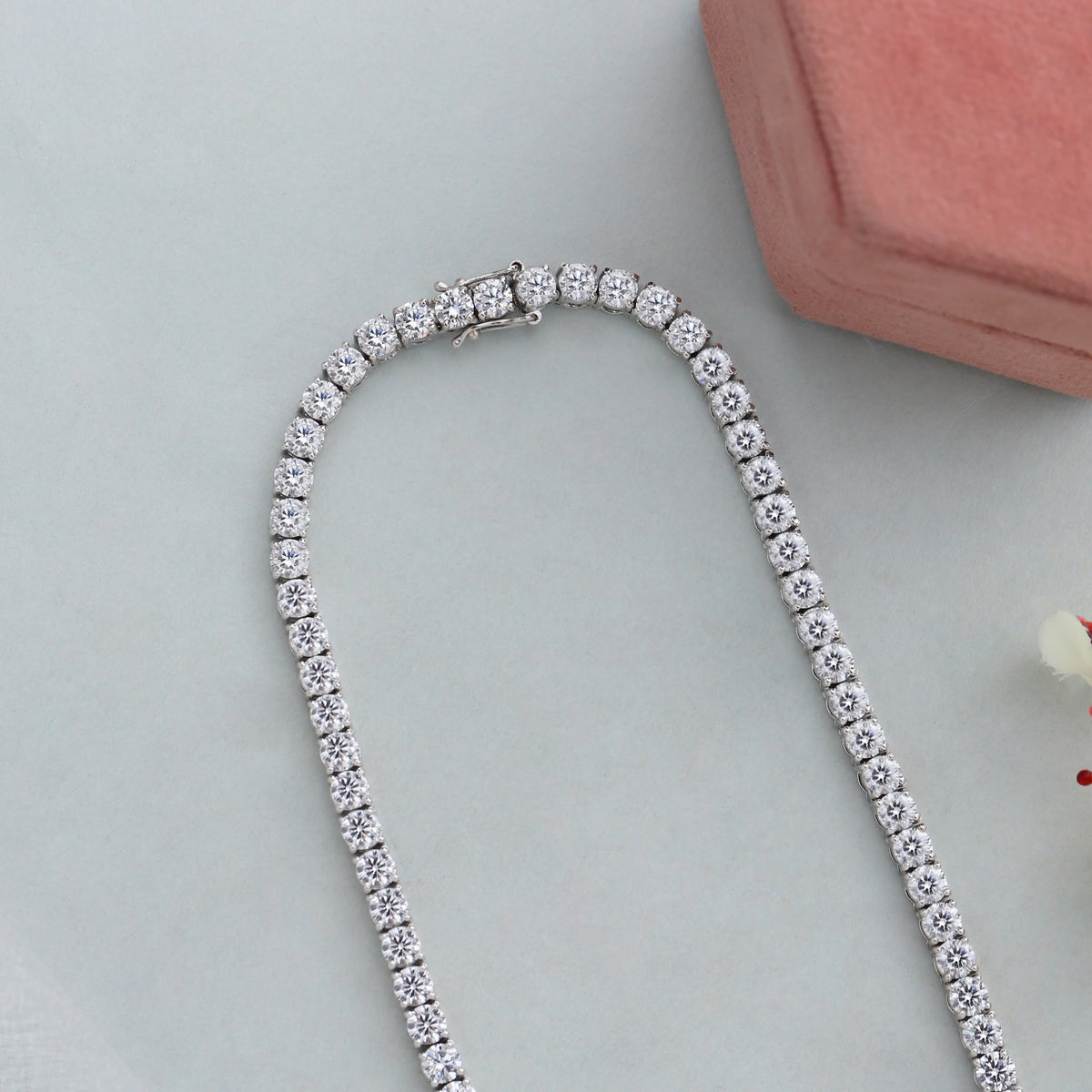 4.50 MM Round Cut Lab Diamond Necklace