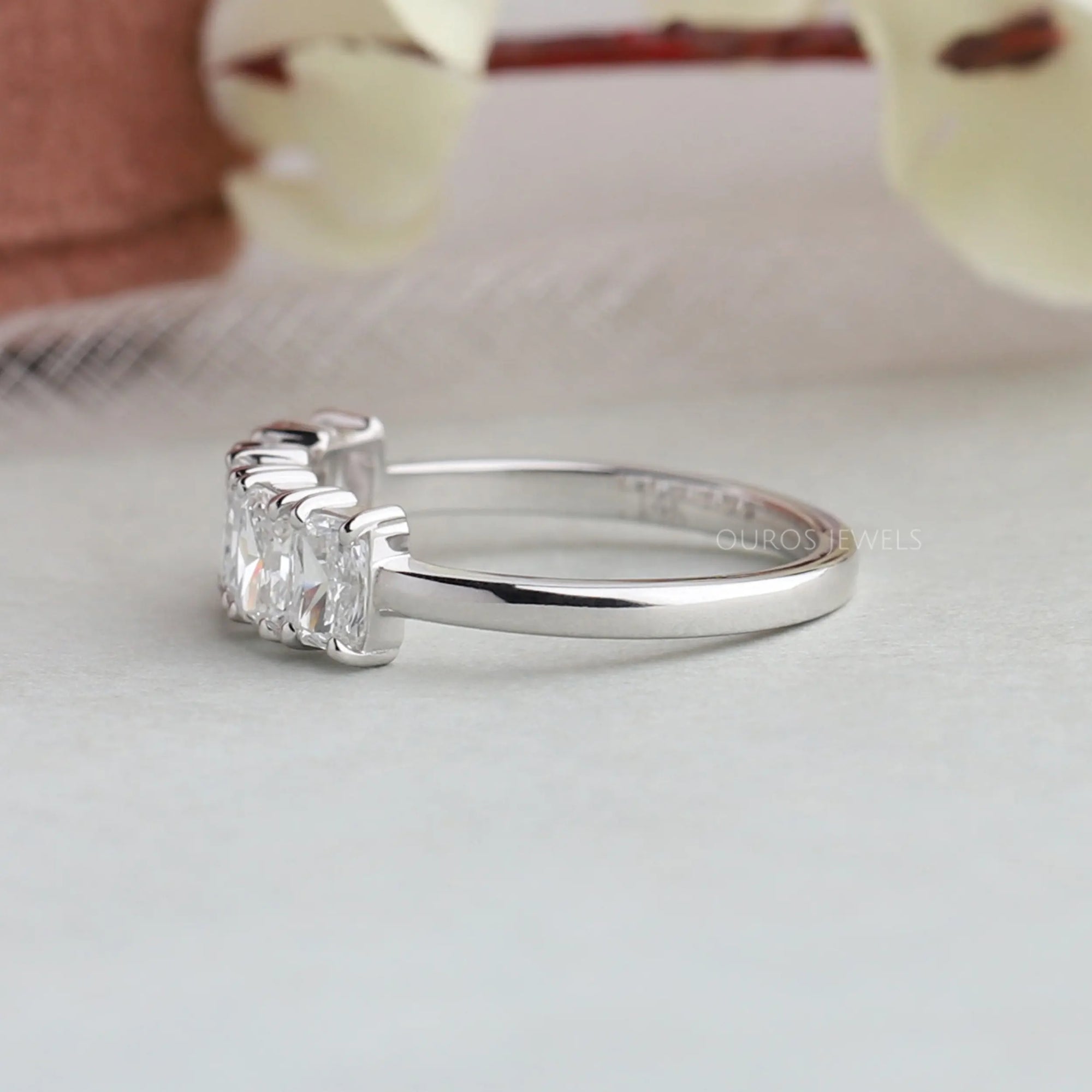 Five Stone Radiant Cut Lab Grown Diamond Ring Rings