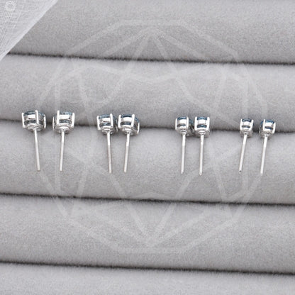 Lab Grown Blue Oval Diamond Earrings Studs