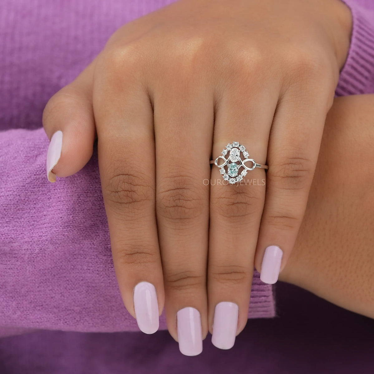 Oval Diamond Dainty Ring