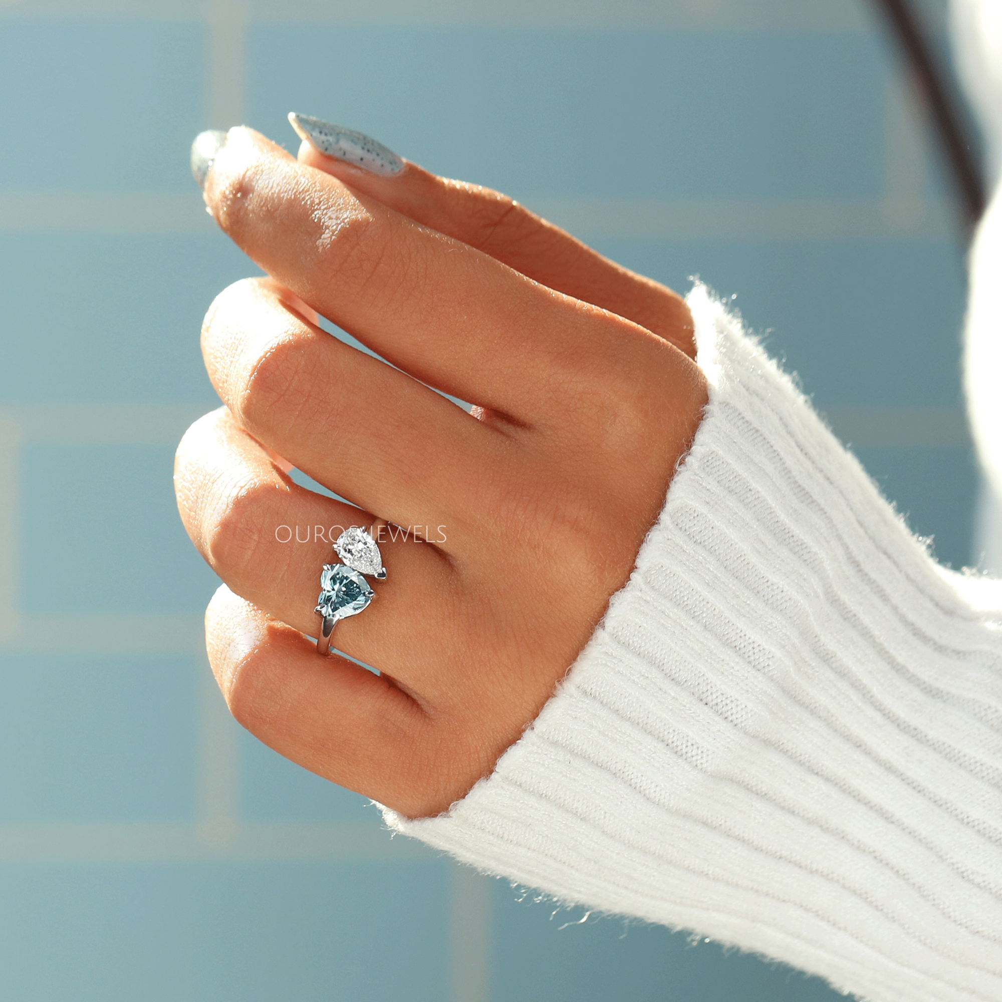 Heart & Pear Diamond Toi Et Moi Wedding Ring Rings