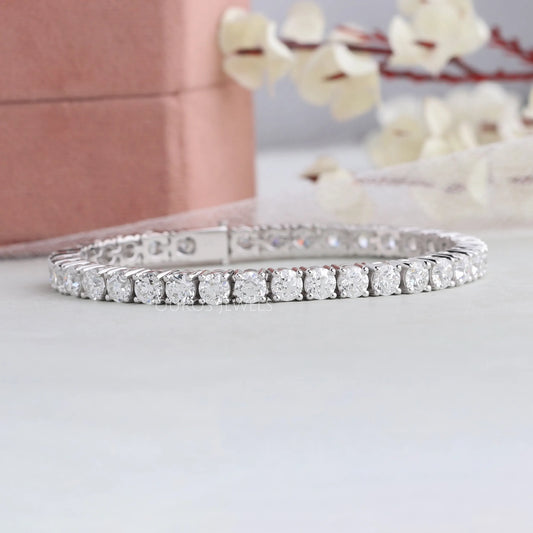 Old European Round Cut Lab Diamond Tennis Bracelet