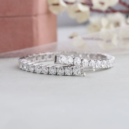 Old European Round Cut Lab Diamond Tennis Bracelet