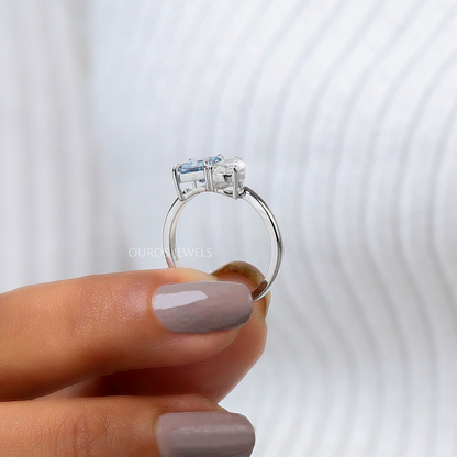 Pear and Princess Cut Toi Et Moi Ring Rings