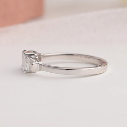 Three Stone Emerald Diamond Engagement Ring